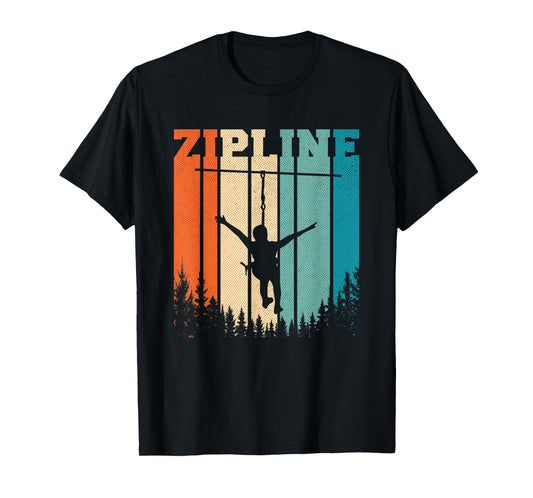 Zip Line Zipline Adventure Vintage Ziplining Ziplines T-Shirt