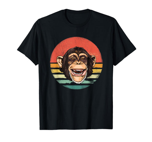 Chimpanzee Monkey Shirt Retro Chimp Wild Zoo Animal Lover T-Shirt