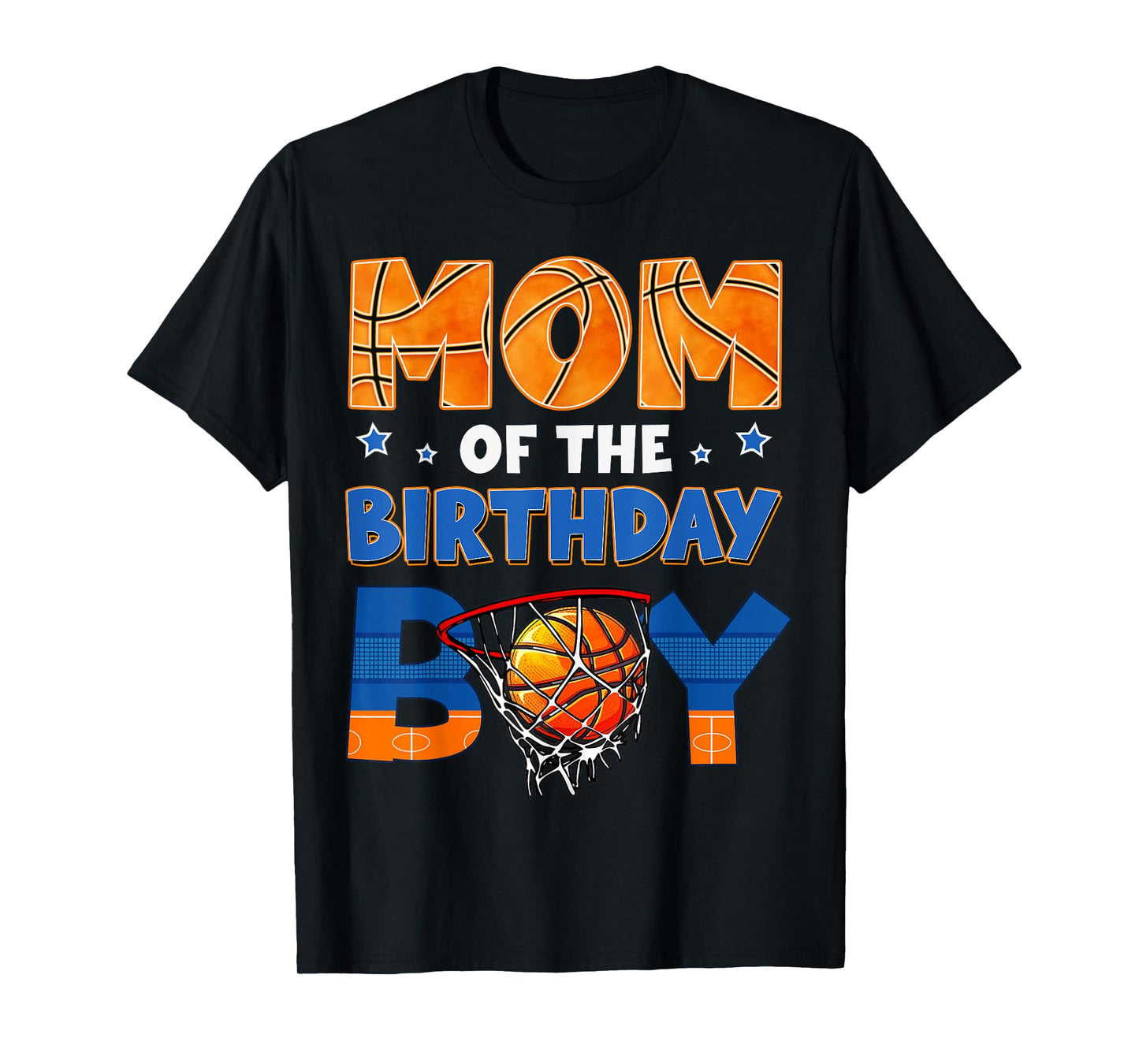 Mom Of The Birthday Boy Basketball Baller Bday Family Party T-Shirt