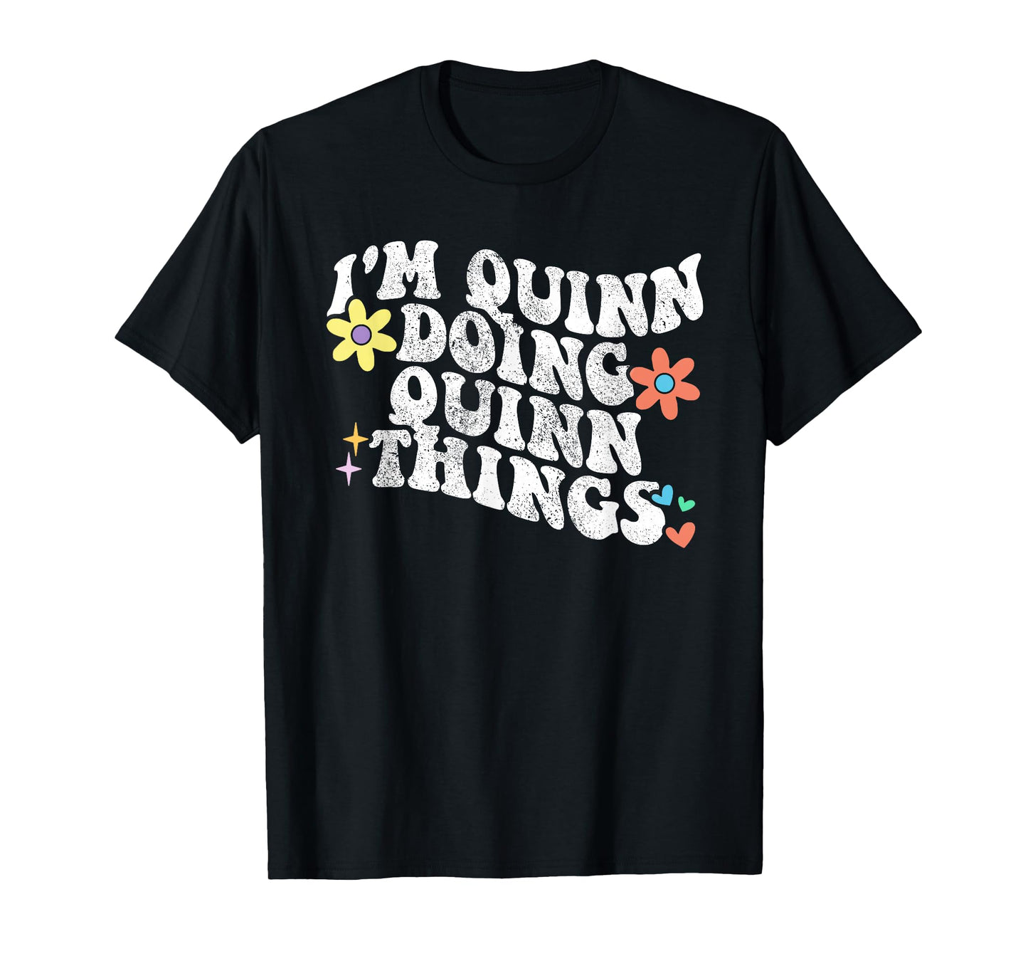 Retro Groovy Im QUINN Doing QUINN Things Funny Mother's Day T-Shirt