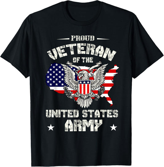 Proud Veteran of the US Army - USA Flag Soldier Veteran T-Shirt