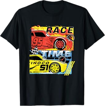 Disney Pixar Cars 3 McQueen And Cruz Race Time Chest Poster T-Shirt