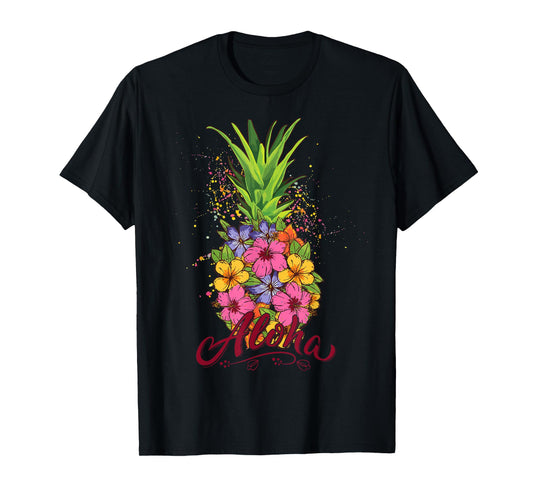 Hawaiian-Shirt Aloha Hawaii Kids Girl Women Pineapple Floral T-Shirt