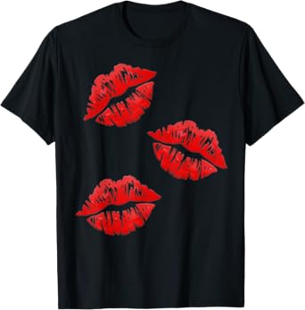 Kissing Lips | Kissing Face | Red Lipstick Kissing On Kiss T-Shirt