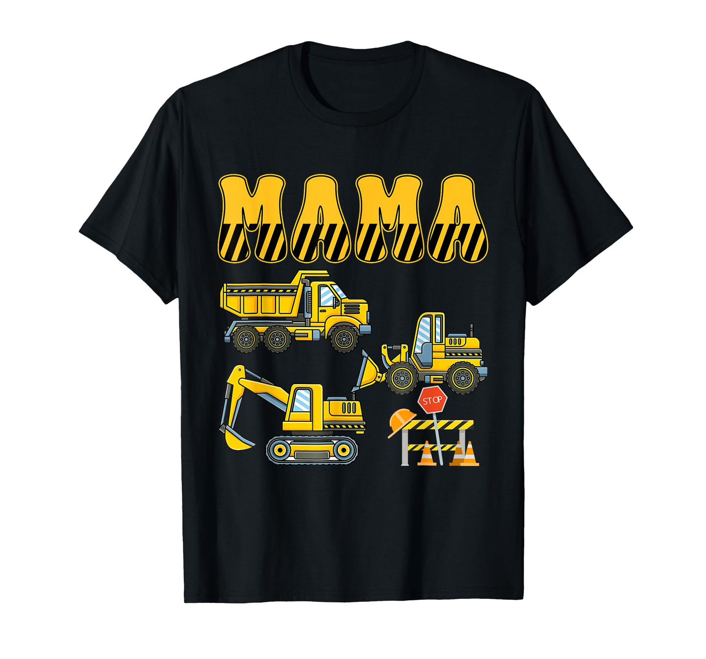 Funny Mama Construction Excavator Kids Boy Family Set T-Shirt
