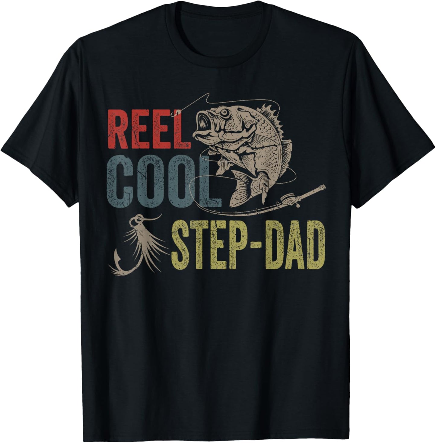 Reel Cool Step-Dad Fishing Father's Day Gift T-Shirt
