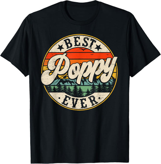 Vintage Best Poppy Ever Father's Day Grandpa Men T-Shirt