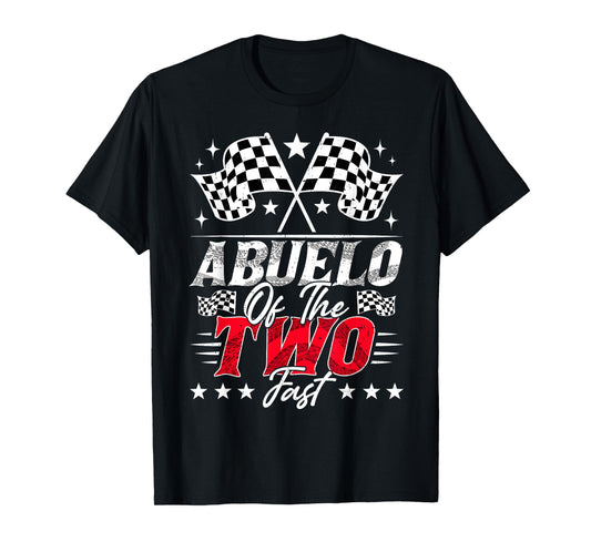 Abuelo Of The Two Fast Second Birthday Racing Car Family T-Shirt