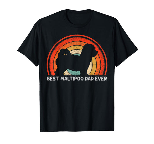 Retro Style Vintage Best Maltipoo Dad Ever Father's Day T-Shirt