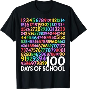 100th Day of School Teacher Kids 100 Days Math Numbers T-Shirt