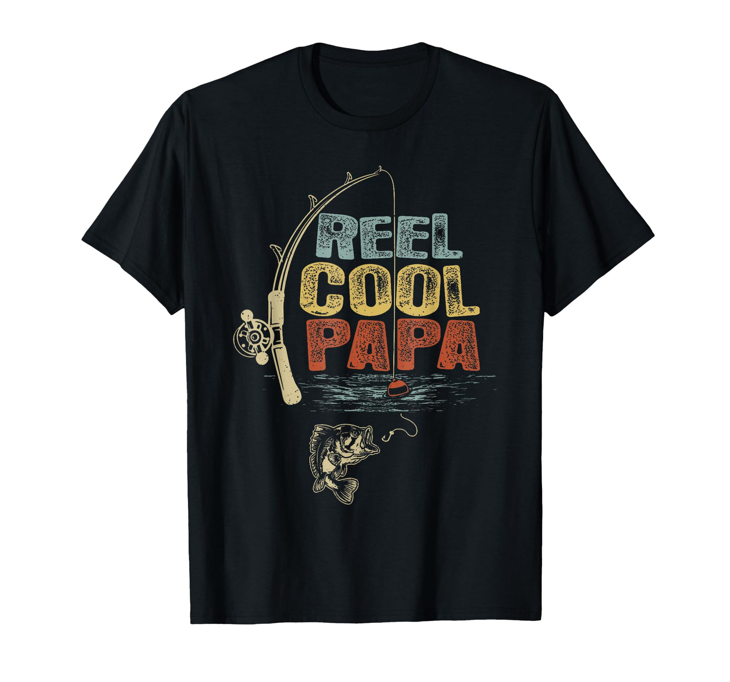 Funny Fisherman Vintage Reel Cool Papa Father Day T-Shirt