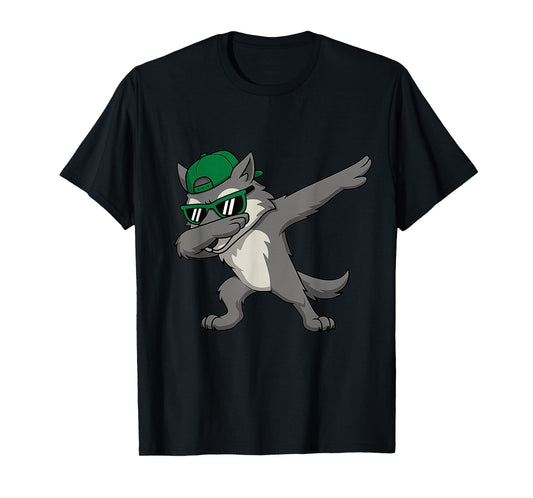 Cool Wolf Dab Funny Animal Meme Gifts for Men Women Boy Kid T-Shirt