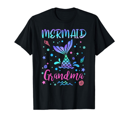 Birthday Mermaid Grandma Matching Family Bday Party Squad T-Shirt