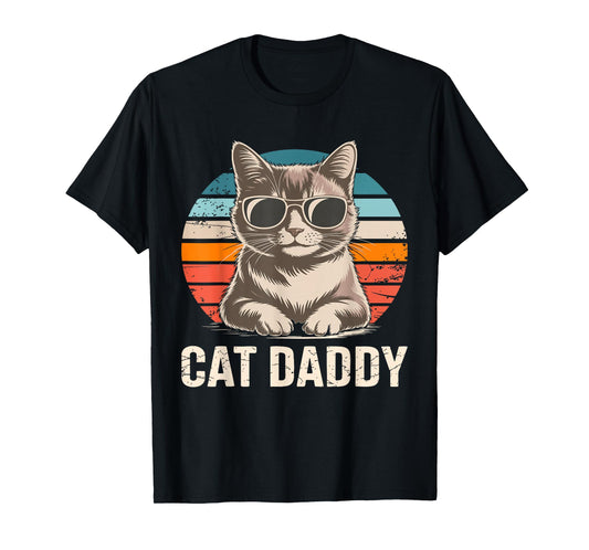 Cat Daddy Shirt Men Cat Lover Dad Fathers Day T-Shirt