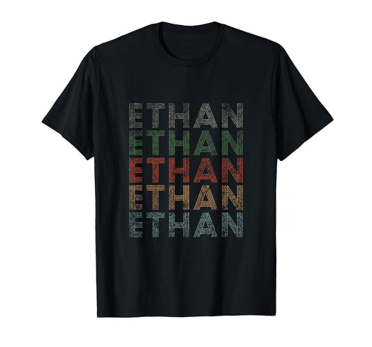 Ethan First Name Grunge Style Vintage Retro T-Shirt