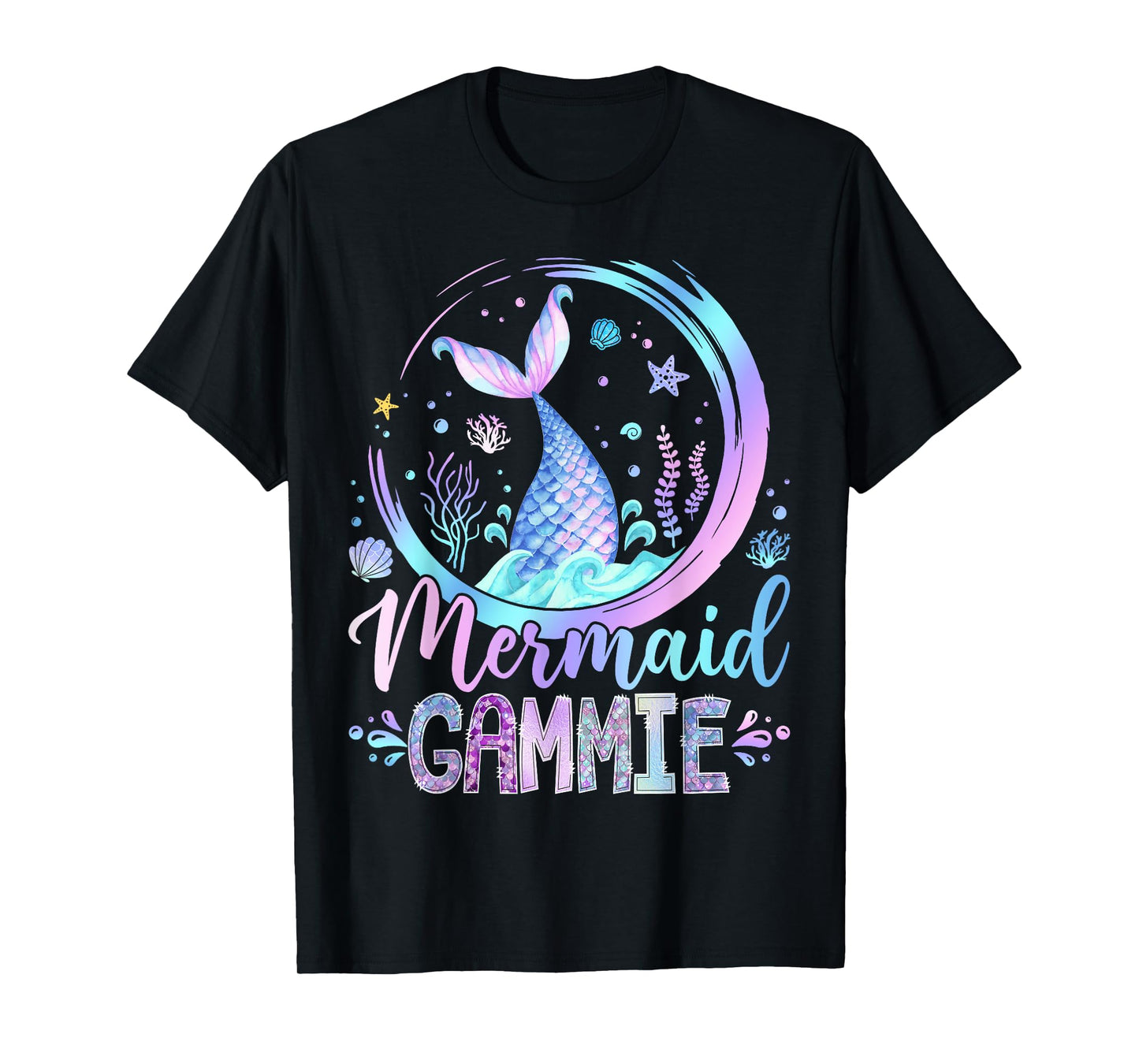 Mermaid Gammie Family Matching Girl Birthday Party T-Shirt