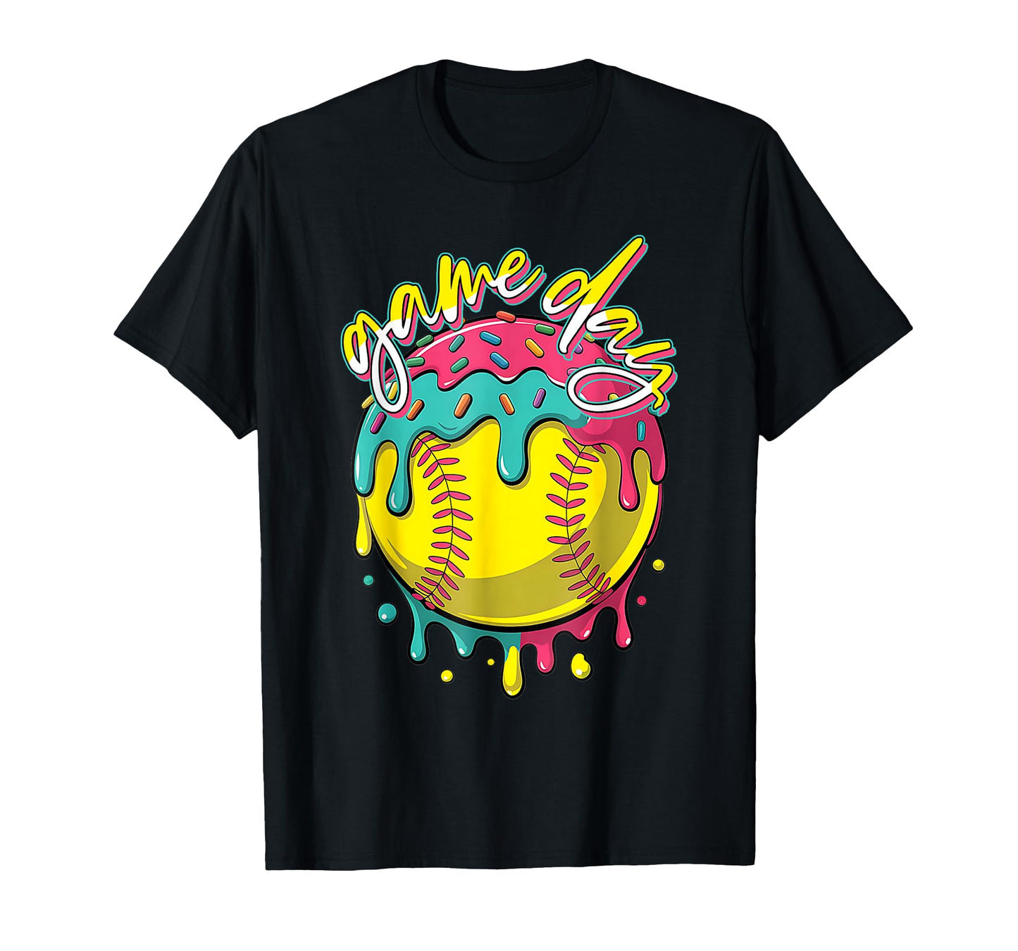 Game Day Baseball Ice Cream Baseball Life Softball Life T-Shirt
