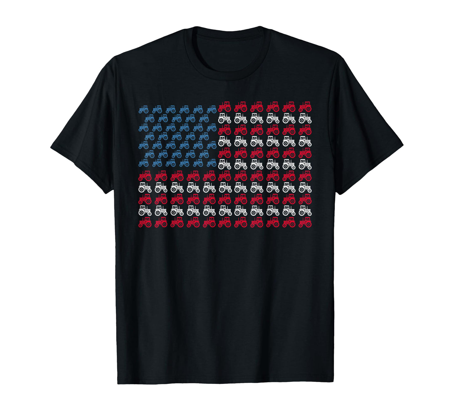 Farmer Tractors Arrange Into American Flag 4th Of July T-Shirt for Women Kids Men