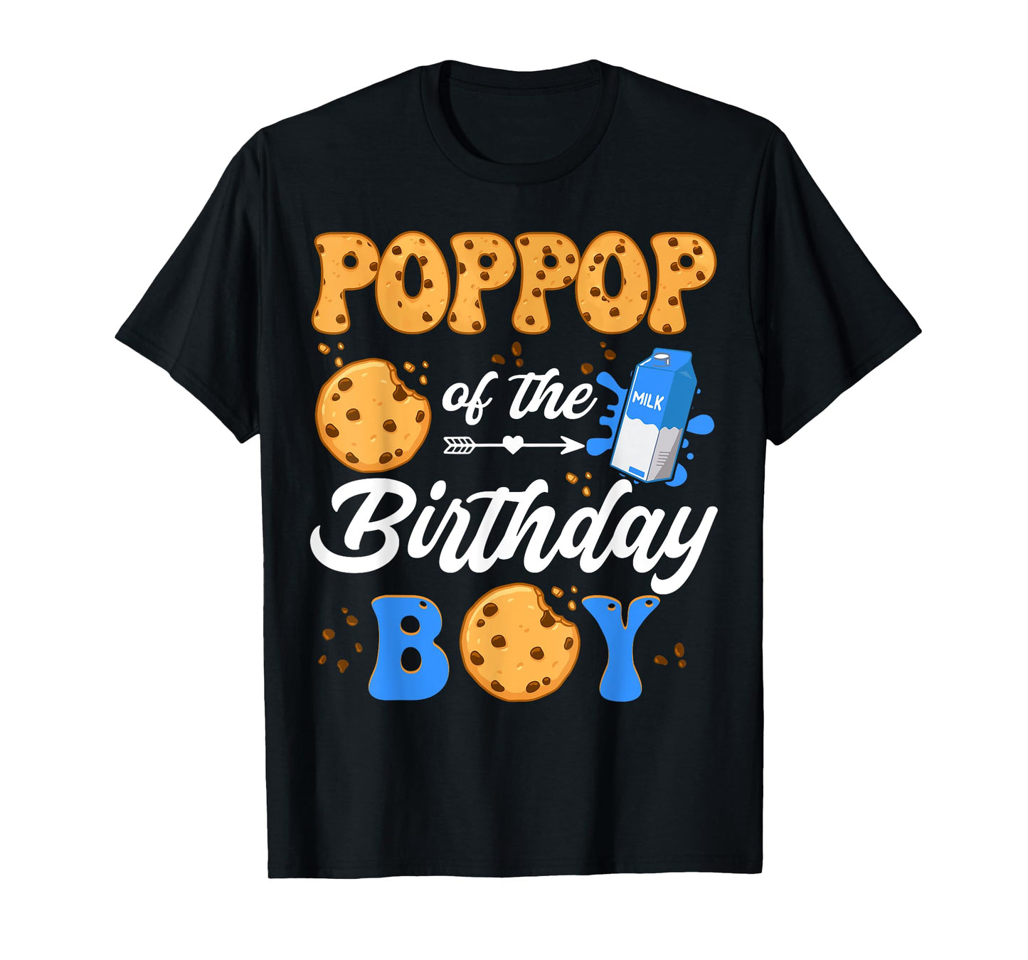 PopPop Of The Birthday Boy Milk And Cookies 1St Birthday T-Shirt