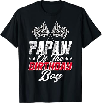 Race Car Papaw Of The Birthday Boy Racing Family Pit Crew T-Shirt