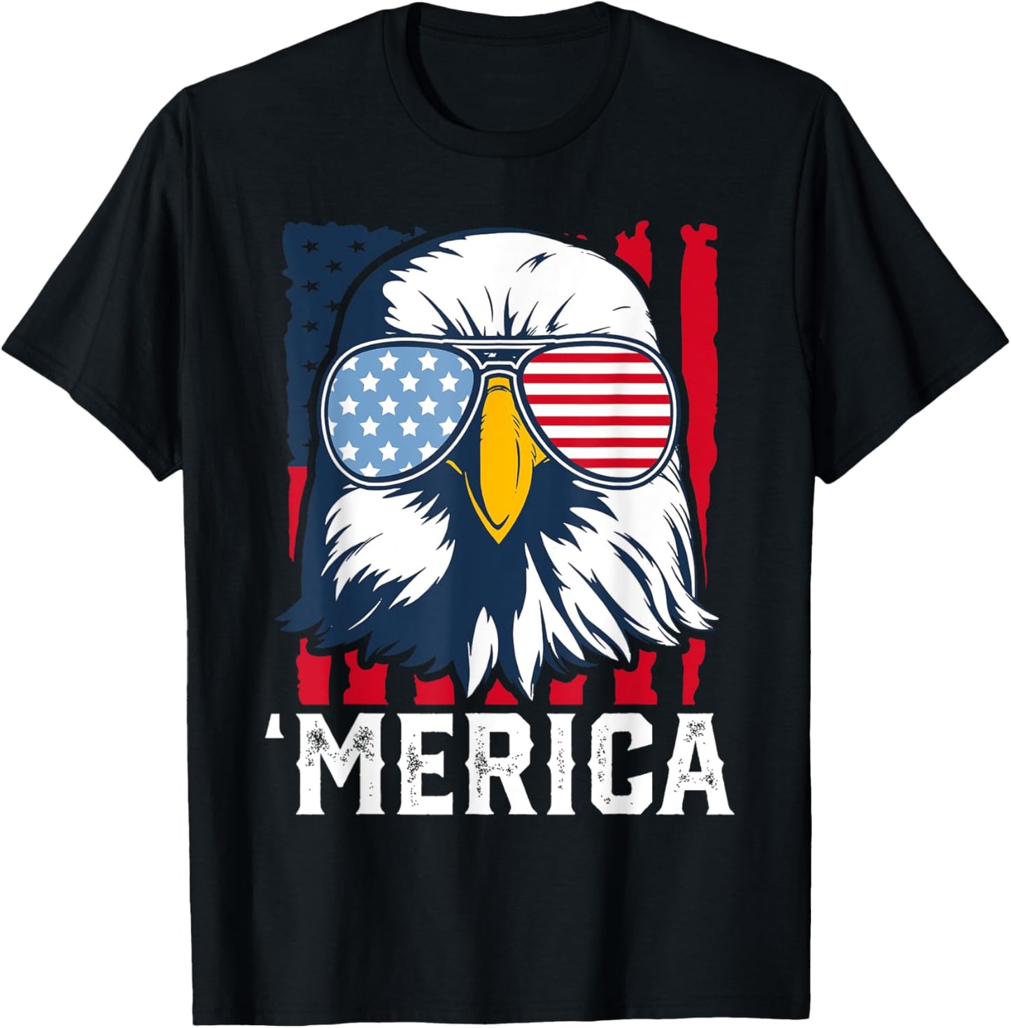 Merica Fourth of July 4th Vintage American Flag Retro USA T-Shirt