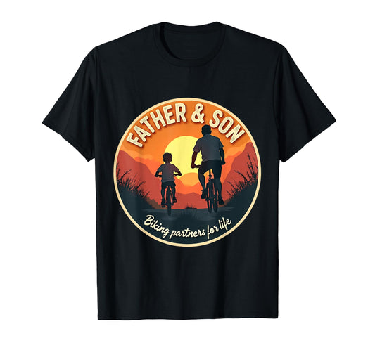 Father And Son Biking Partners For Life Dad Father's Day Fun T-Shirt