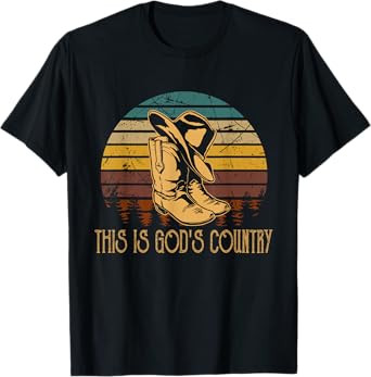 This Is God S Country Vintage Art Cowboy Boots And Hat West T-Shirt