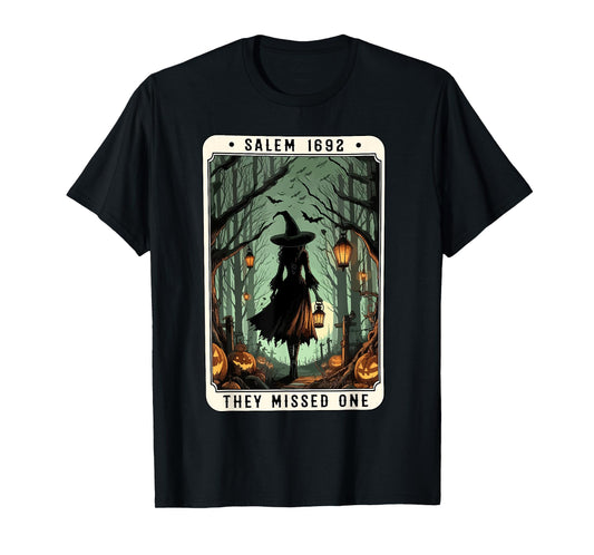 Vintage Salem Book Club Salem 1692 They Missed One Halloween T-Shirt