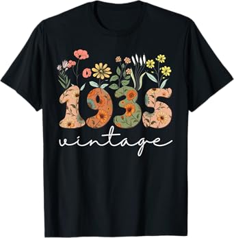 90 Years Old Vintage 1935 90th Birthday Tee Wildflower Women T-Shirt