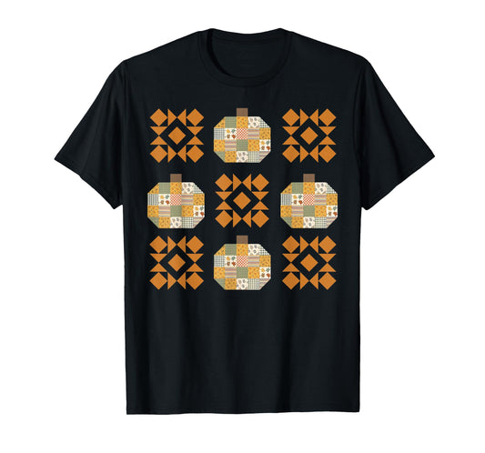 Patchwork Quilter Fall Pumpkin Quilt Block Autumn Quilting T-Shirt