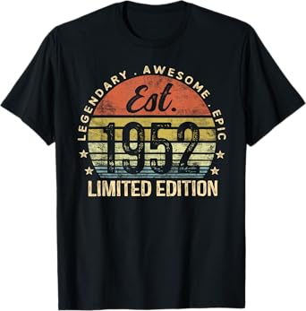 Est 1952 Limited Edition 73rd Birthday Gifts 73 Year Old T-Shirt