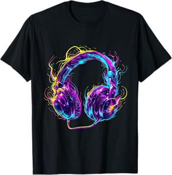 Headphones Music DJ Music Lover Beatmaker Techno Artwork T-Shirt