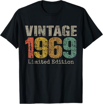 Vintage 1969 Limited Edition 56th Birthday Gifts 56 Year Old T-Shirt