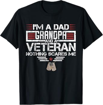 I'm A Dad Grandpa And Veteran Funny Retro Papa Grandpa Gifts T-Shirt