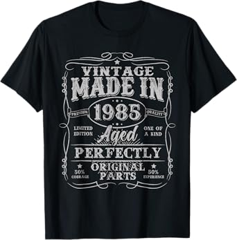 40 Years Old Made In 1985 Vintage Decorations Birthday Men T-Shirt