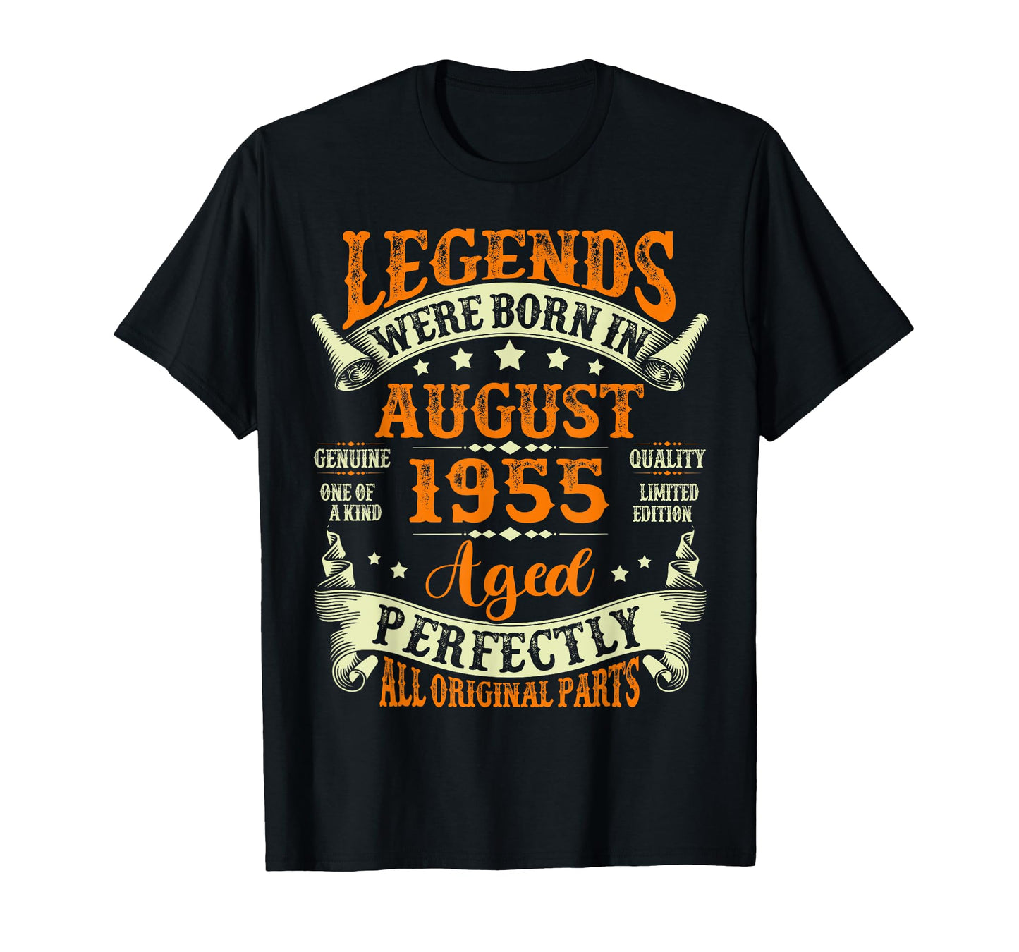 Legends Were Born In August 1955 Vintage 70th Birthday Men T-Shirt
