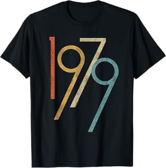 Vintage 1979 Birth Year Gen X 80s Millennial Birthday Number T-Shirt