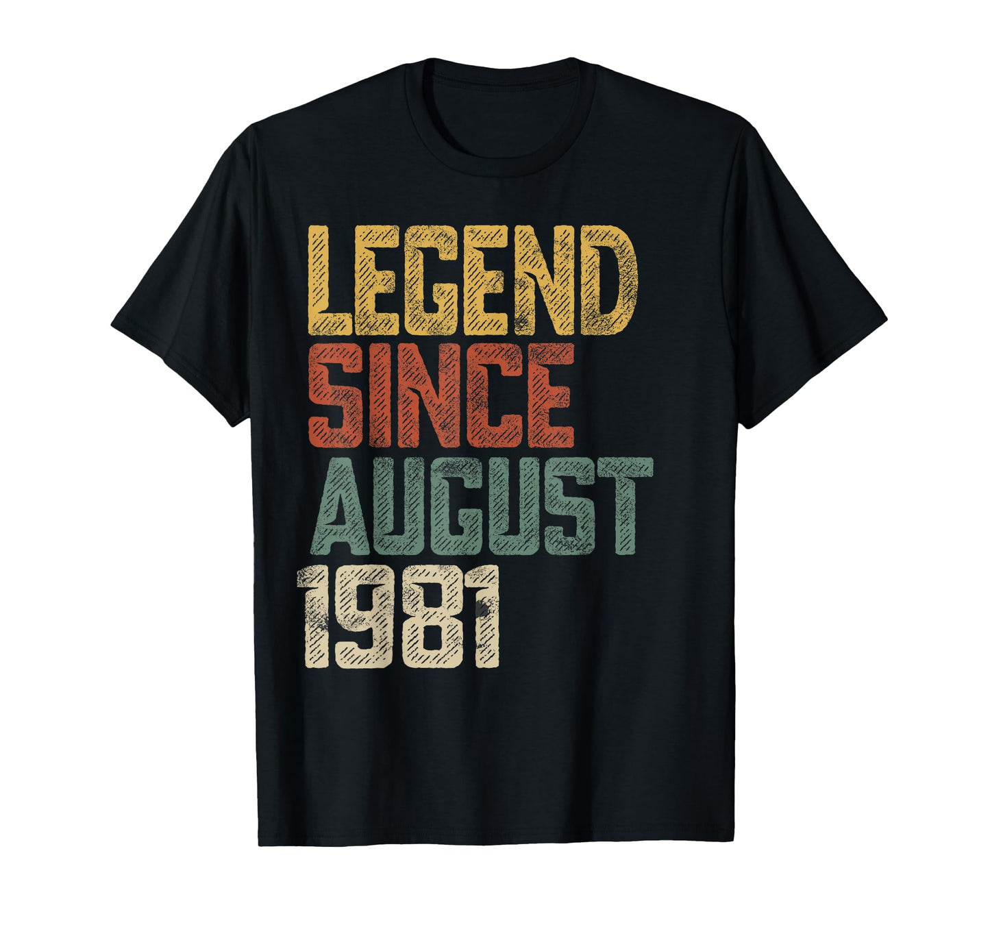 Legend 1981 44 Year Old Men Women Since August 44th Birthday T-Shirt