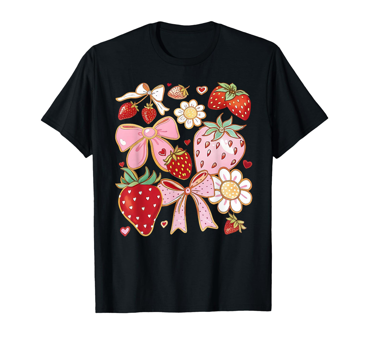 Bow Strawberry The Berry Sweet One Strawberry T-Shirt