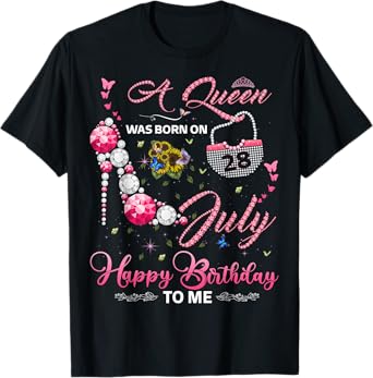 A Queen was born on 28th July Birthday for Queens girls T-Shirt