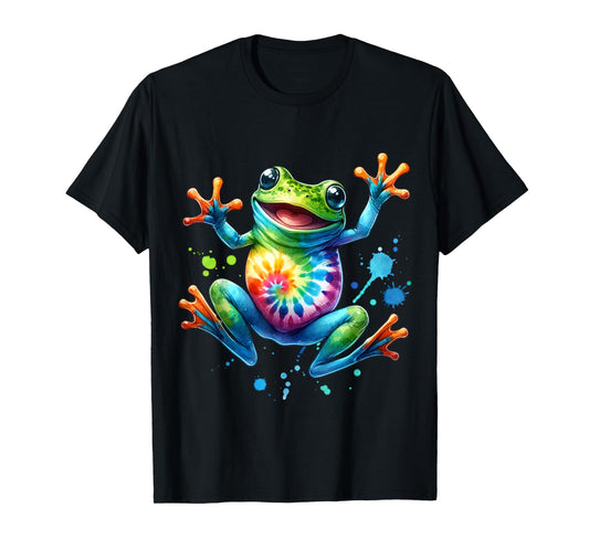 Cool Peace Frog Tie Dye T-Shirt For Boys And Girls T-Shirt