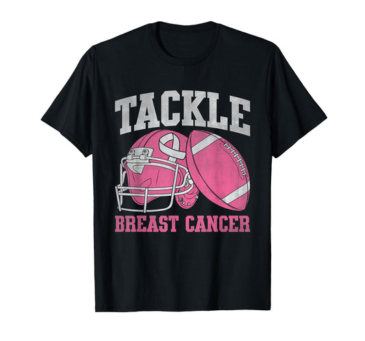 Tackle Football Breast Cancer Awareness Fighter & Survivor T-Shirt