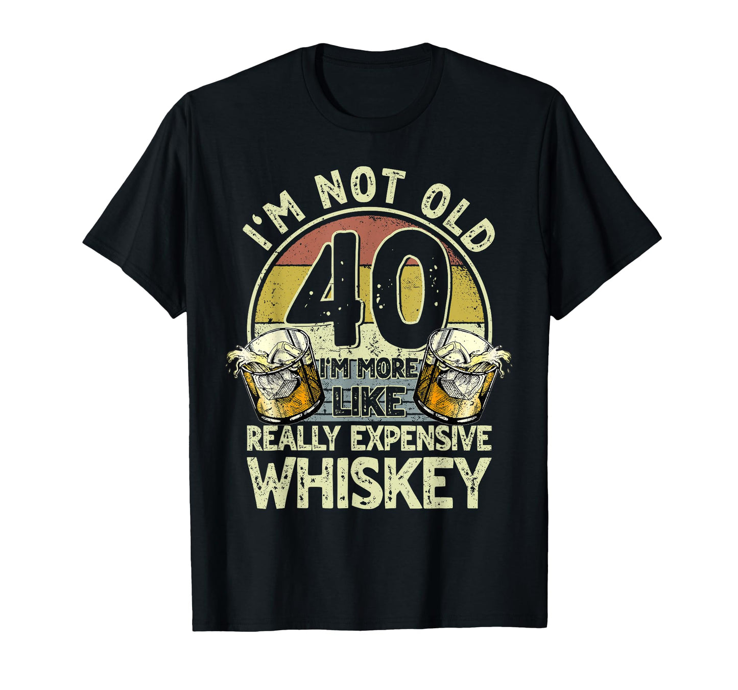 40 Years Old Bourbon Whiskey 40th Birthday Whiskey Men T-Shirt