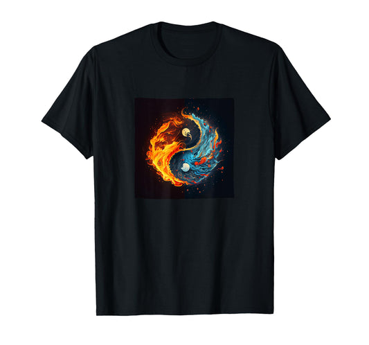 Yin And Yang Fire And Water Graphic T-Shirt