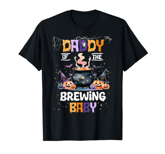 Daddy of The Brewing Baby Boo Ghost Halloween Baby Shower T-Shirt