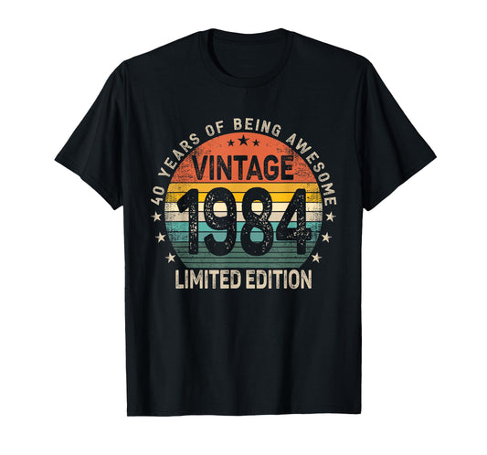 40 Years Old 1984 Vintage 40th Birthday Men Women T-Shirt