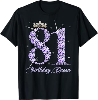 81 Year Old Its My 81st Birthday Queen Diamond Heels Crown T-Shirt