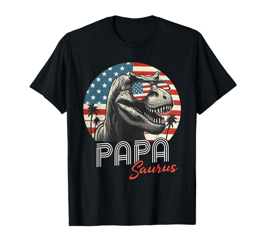 Papa Saurus Papa Dinosaur Birthday Family Matching T-Shirt