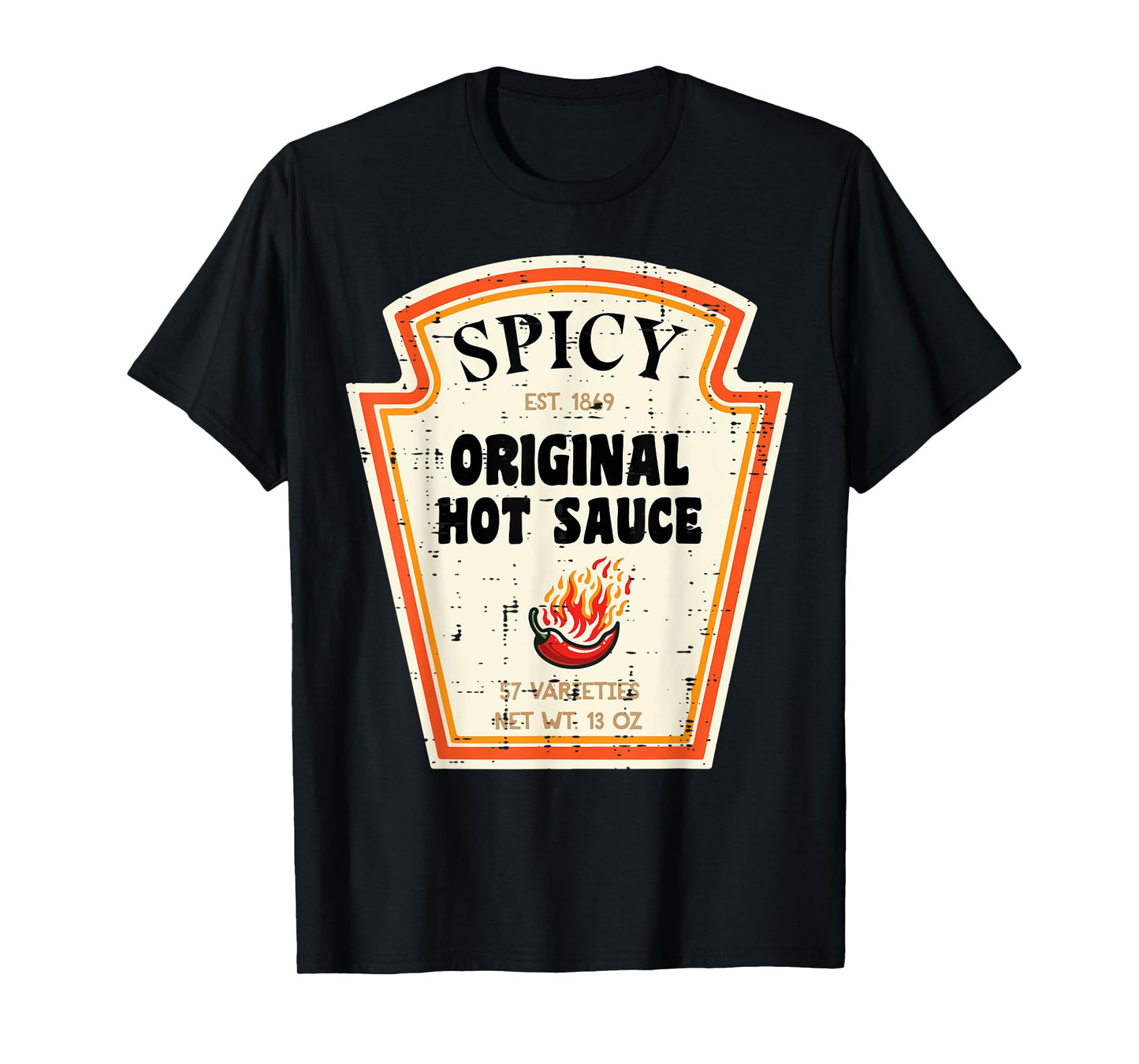 Halloween Spicy Hot Sauce Funny Food Costume Women Men Kids T-Shirt