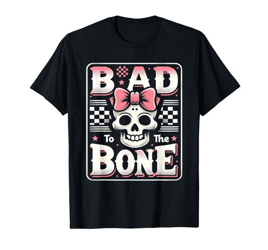 Bad To The Bone Skeleton Halloween TWO Birthday Toddler Kids T-Shirt